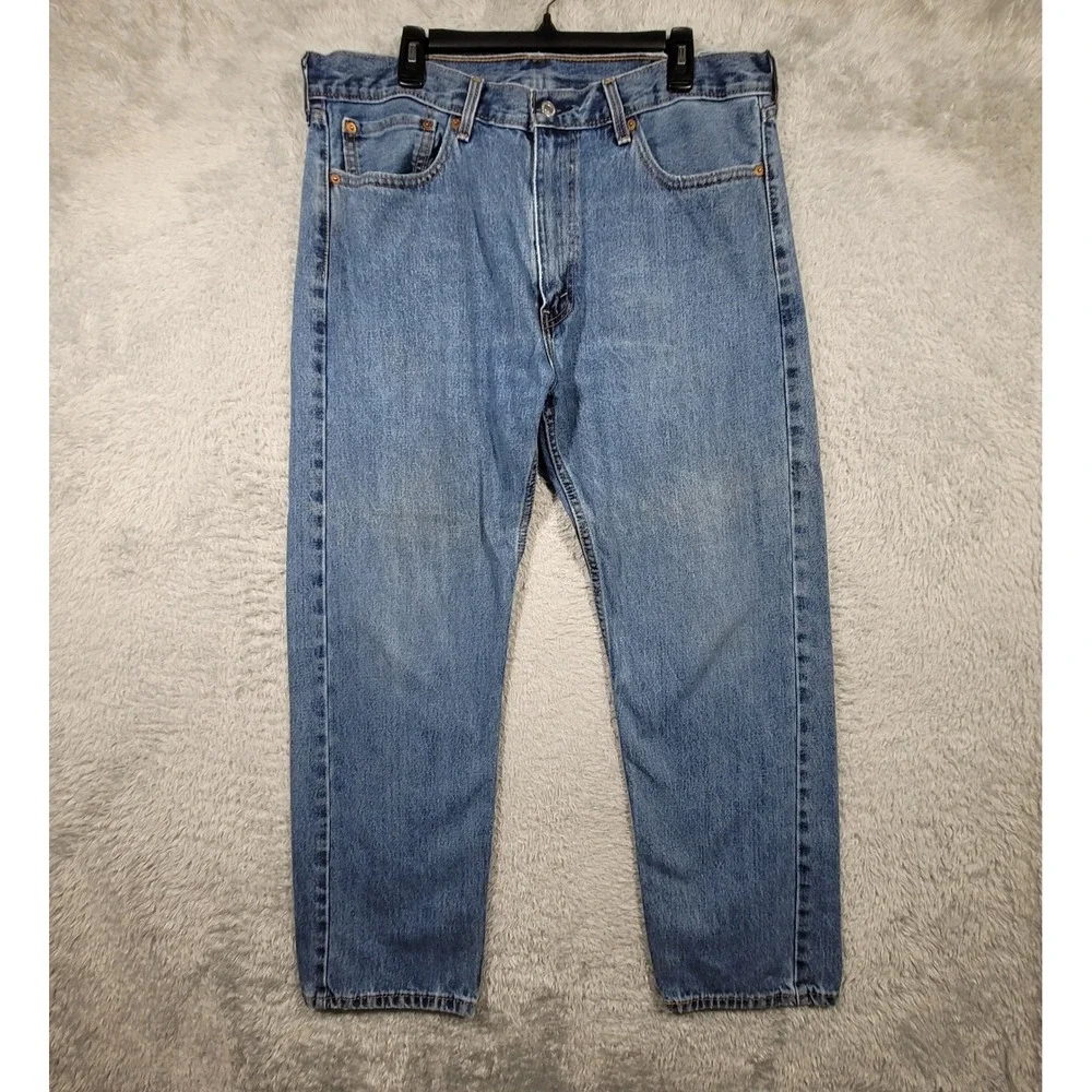Levis 505‎ Regular Fit Jeans Mens 38x30 Blue Medium Wash Straight Leg Denim